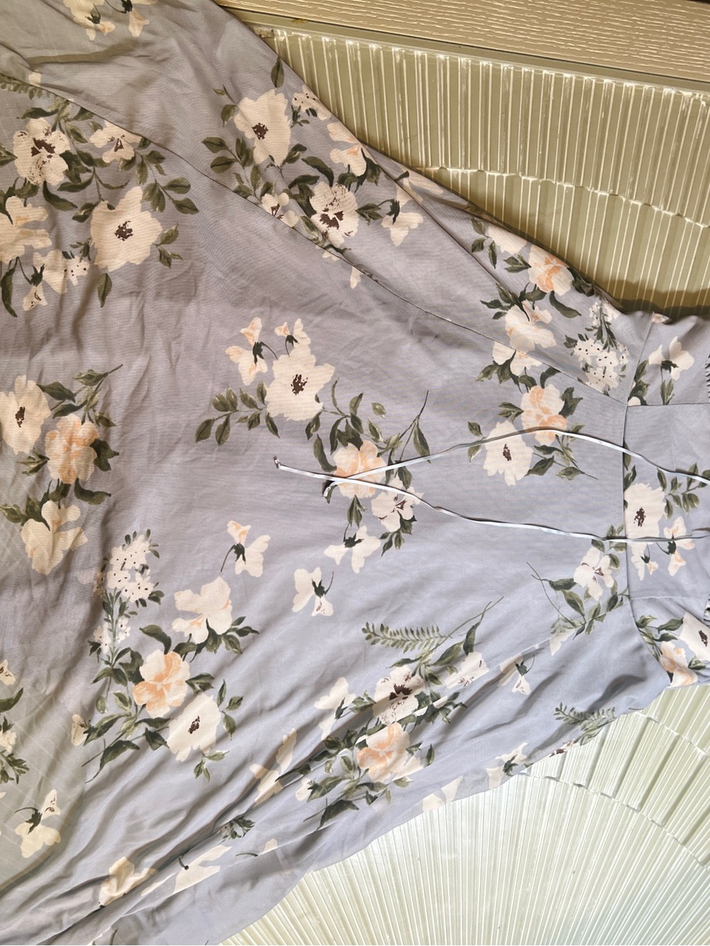 iris Lavender Floral Maxi Dress with Cream & Green Accents